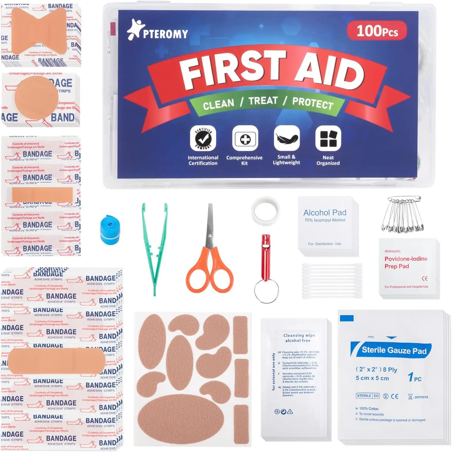 100 Piece Mini First Aid Kit, Portable Small Emergency Kits for Car, Travel, Home, Camping, Outdoor, Hiking
100 Piece Mini First Aid Kit, Portable Small Emergency Kits for Car, Travel, Home, Camping, Outdoor, Hiking