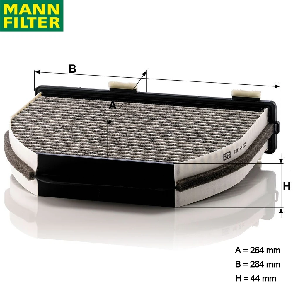 MANN FILTER CUK29005 Встроенный салонный фильтр с активированным углем для MERCEDES-BENZ Эффективные частицы фильтра 212 830 02 18
MANN FILTER CUK29005 Встроенный салонный фильтр с активированным углем для MERCEDES-BENZ Эффективные частицы фильтра 212 830 02 18