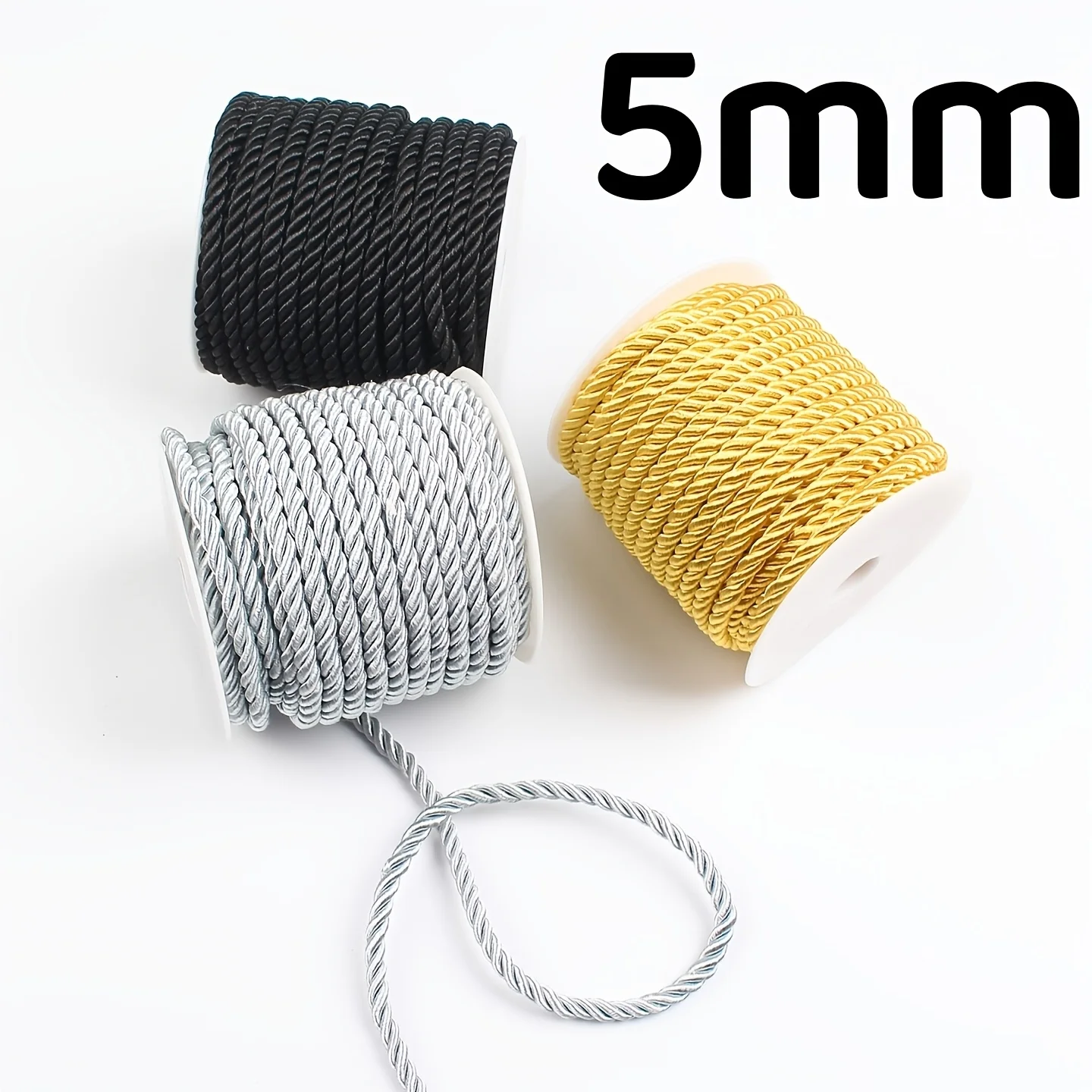 5mm Braided Rope, Available in Gold/Black/Grey Colors, Gift Box Packaging Rope, High-End Gift Box Handle Rope, Tassel Decorative Rope, Curtain Tie Rope, Creative Curtain Rope, Clothesline, Bag Handle Rope, Logistics Binding Rope, Handmade DIY Accessories,
5mm Braided Rope, Available in Gold/Black/Grey Colors, Gift Box Packaging Rope, High-End Gift Box Handle Rope, Tassel Decorative Rope, Curtain Tie Rope, Creative Curtain Rope, Clothesline, Bag Handle Rope, Logistics Binding Rope, Handmade DIY Accessories,