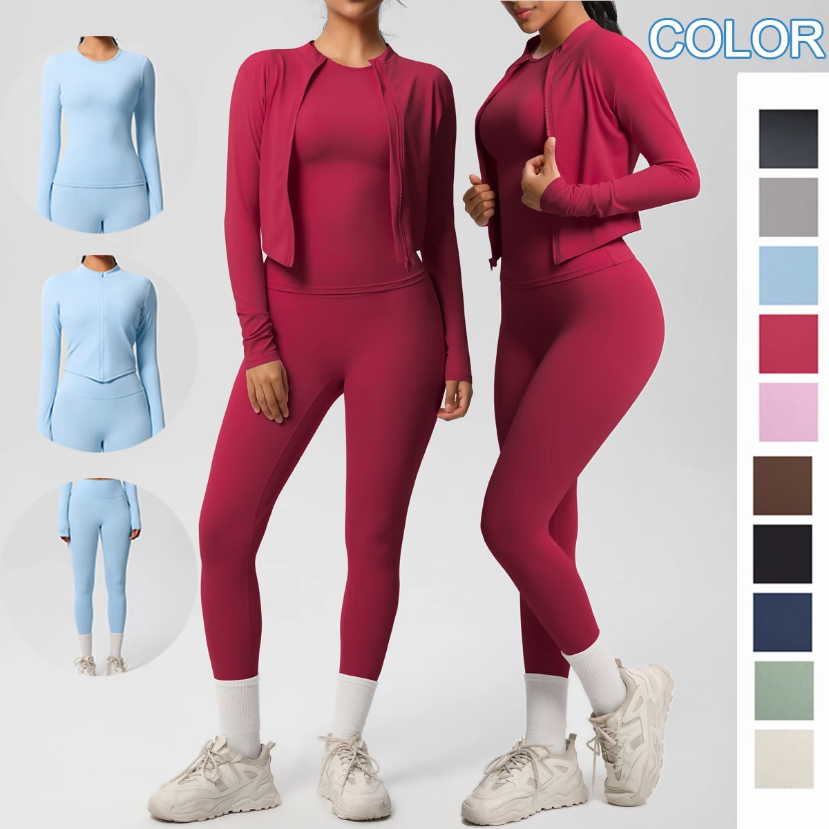 Yoga Three Piece Set Quick Drying Slim Casual Long Sleeves Yoga Clothing Sport Leggings Push Up High Waisted Summer Pants Coat
Yoga Three Piece Set Quick Drying Slim Casual Long Sleeves Yoga Clothing Sport Leggings Push Up High Waisted Summer Pants Coat