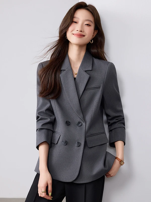 Fashionable Double-Breasted Women's Suit Jacket Casual Versatile Simple OL Style Early Autumn New Arrival Polyester Fiber
Fashionable Double-Breasted Women's Suit Jacket Casual Versatile Simple OL Style Early Autumn New Arrival Polyester Fiber