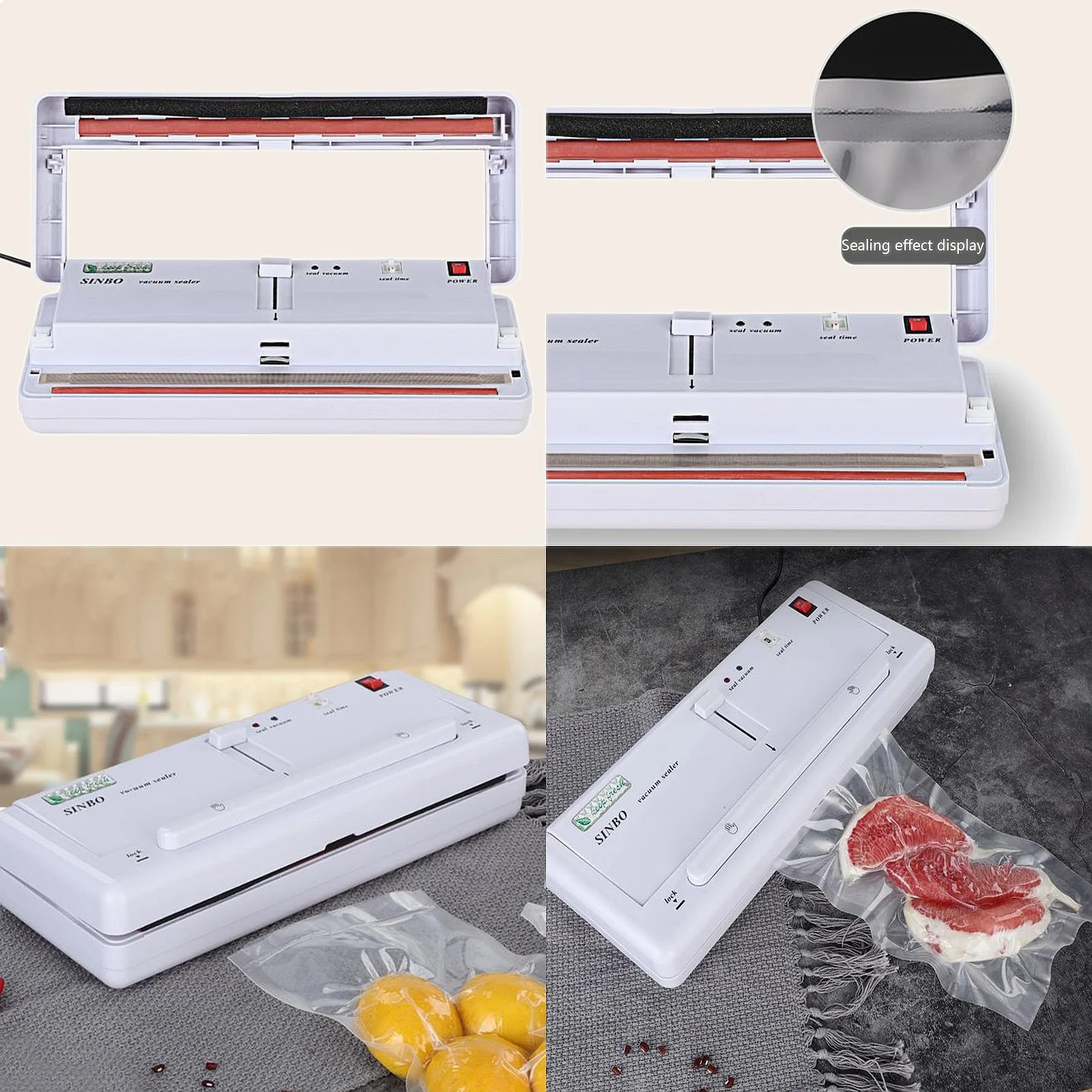 220V 650W Kitchen Vacuum Sealer for Food Storage with Bag Sealing and Degasser Function
220V 650W Kitchen Vacuum Sealer for Food Storage with Bag Sealing and Degasser Function