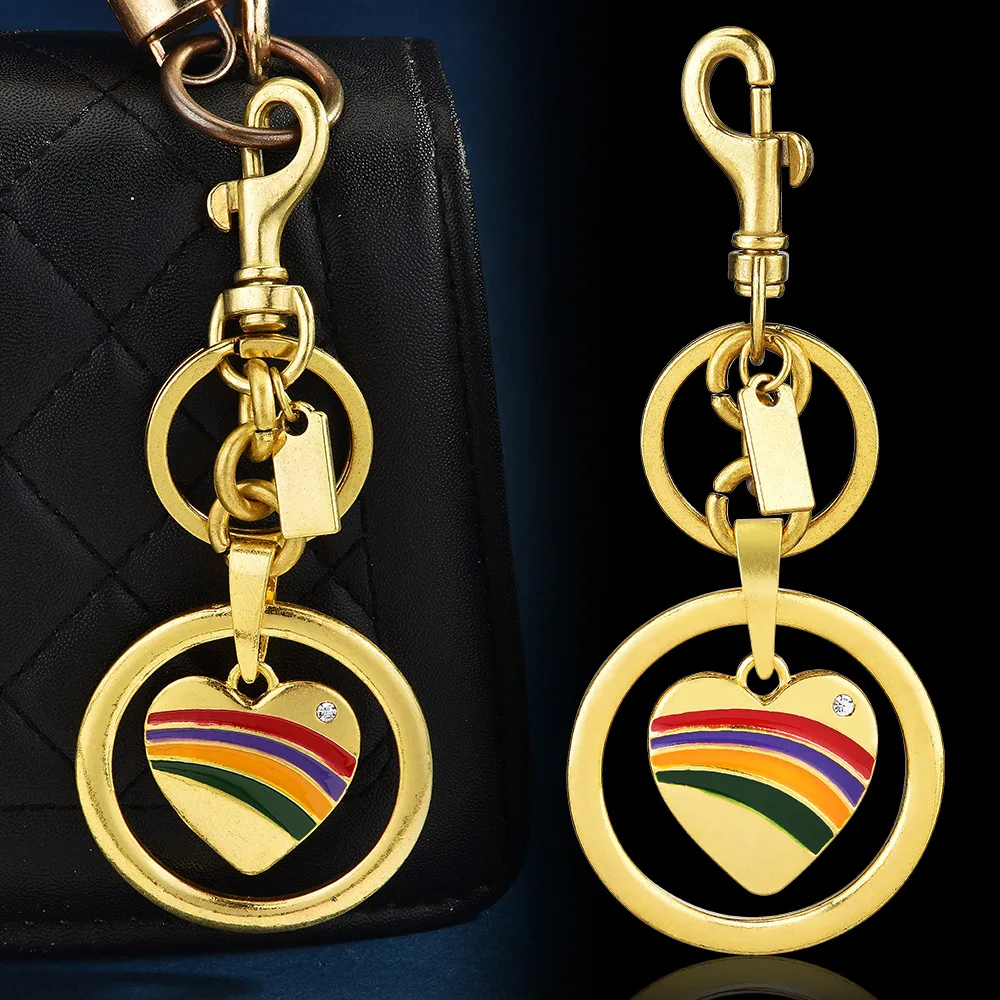 New rainbow heart alloy heart-shaped bag pendant, cross-border bag pendant, bag keychain
New rainbow heart alloy heart-shaped bag pendant, cross-border bag pendant, bag keychain