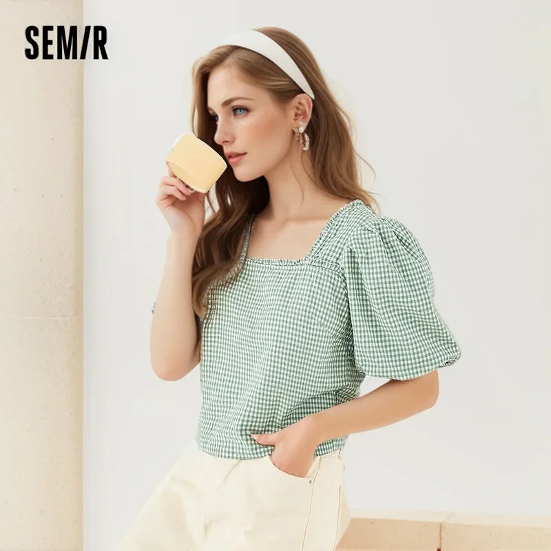 Футболка Semir женская с коротким рукавом, ретро топ с квадратным вырезом и сетчатым узором, лето 2024
Футболка Semir женская с коротким рукавом, ретро топ с квадратным вырезом и сетчатым узором, лето 2024