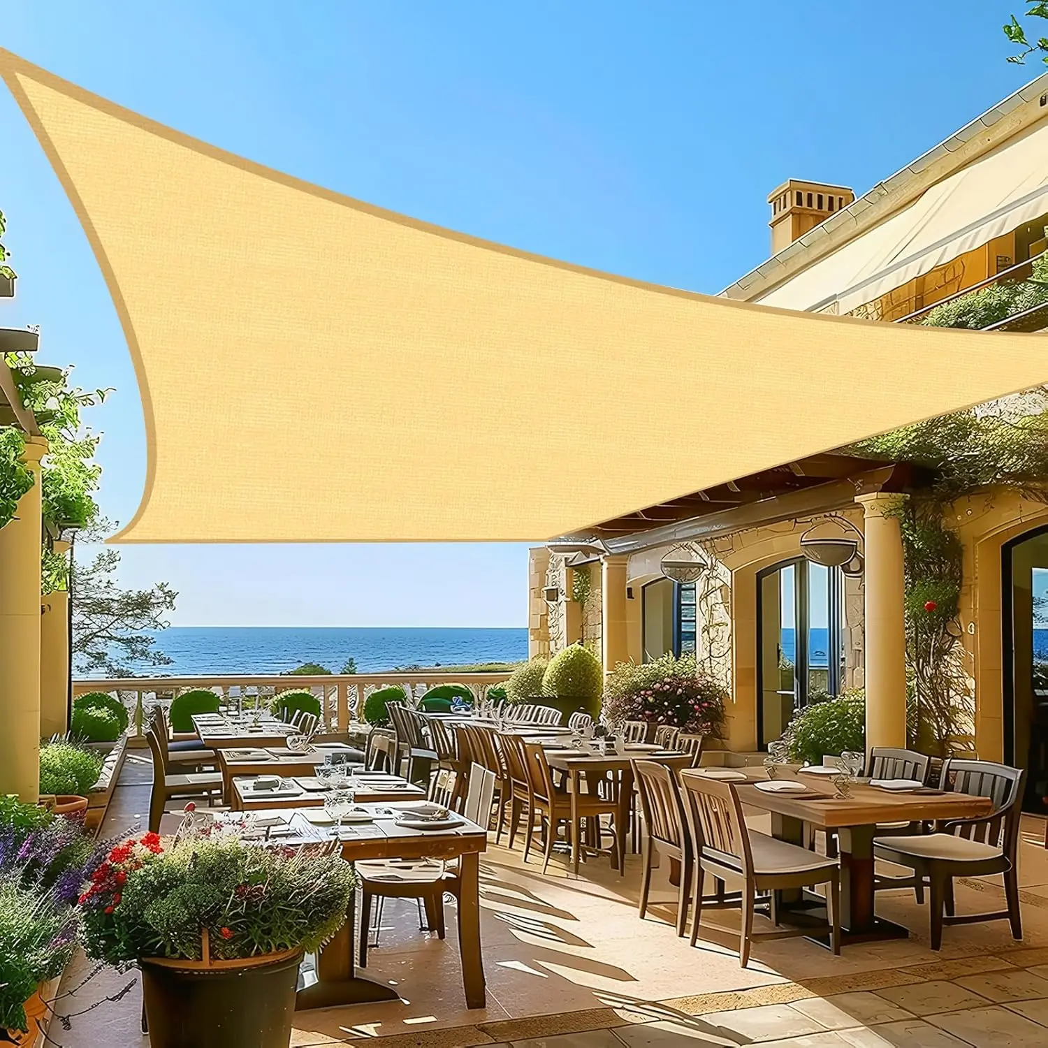 Sun Shade Sail, 8'X16' Sand Rec le Curved Edged Sun Shade, Commercial Grade 185GSM HDPE UV Permeable Outdoor Shade Cloth for
Sun Shade Sail, 8'X16' Sand Rec le Curved Edged Sun Shade, Commercial Grade 185GSM HDPE UV Permeable Outdoor Shade Cloth for