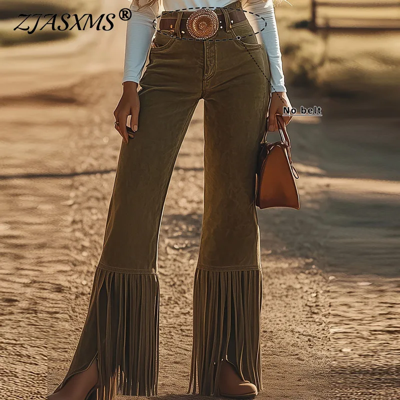 Новые винтажные брюки-клеш из однотонной замши с бахромой, мягкие повседневные, с высокой талией, облегающие, женские, весна-осень, уличный стиль, нижняя одежда, Mujer
Новые винтажные брюки-клеш из однотонной замши с бахромой, мягкие повседневные, с высокой талией, облегающие, женские, весна-осень, уличный стиль, нижняя одежда, Mujer