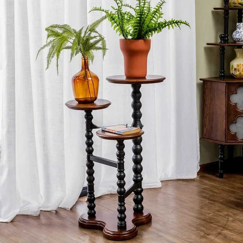 French retro medieval solid wood flower stand, living room floor-to-ceiling multi-layer display rack
French retro medieval solid wood flower stand, living room floor-to-ceiling multi-layer display rack
