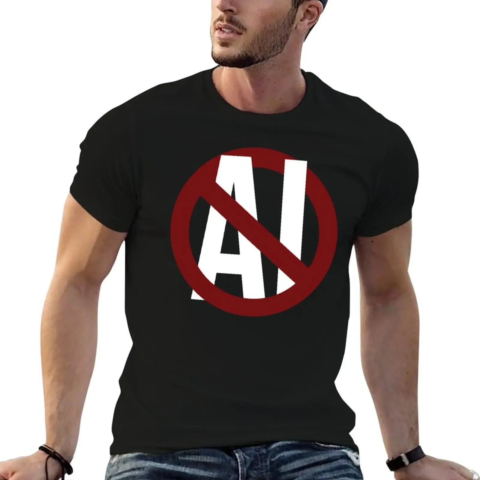 NO AI T-Shirt korean fashion sweat anime figures summer clothes mens designer t shirt
NO AI T-Shirt korean fashion sweat anime figures summer clothes mens designer t shirt