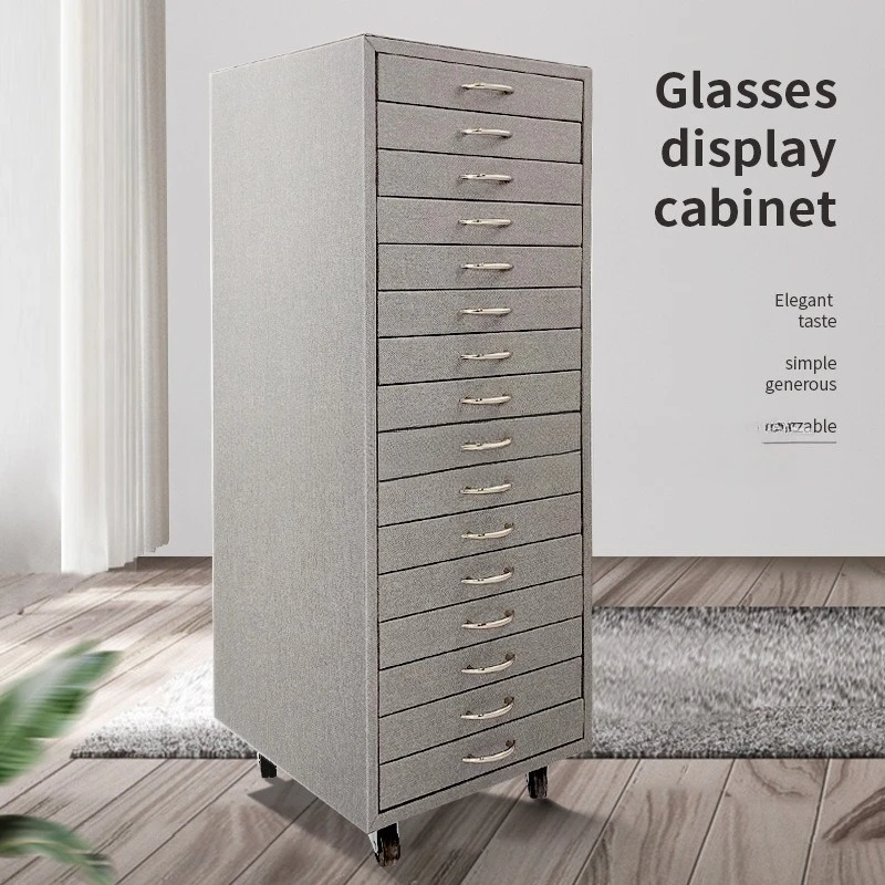 Factory wholesale 192 for optical mirrors 156 for sunglasses gray leather with pulley movable display case
Factory wholesale 192 for optical mirrors 156 for sunglasses gray leather with pulley movable display case