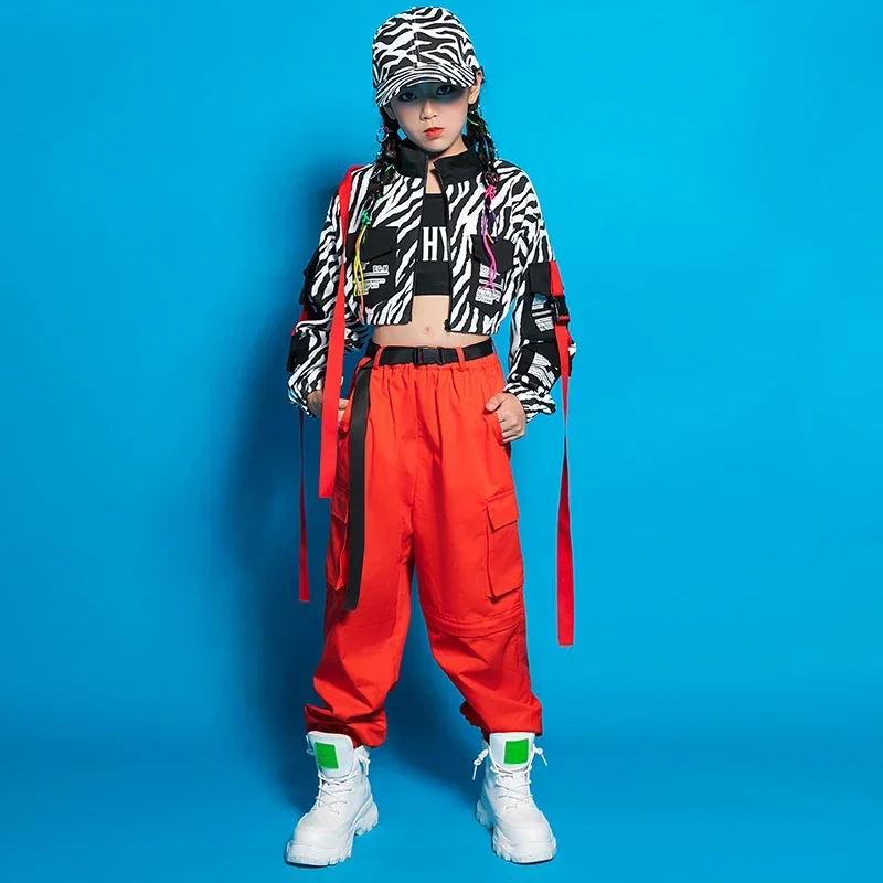 Children Jazz Dance Costumes Zebra Pattern Jacket Coat Crop Tops Vest Red Hiphop Pants Child Girl Jazz Street Dance Wear Clothes
Children Jazz Dance Costumes Zebra Pattern Jacket Coat Crop Tops Vest Red Hiphop Pants Child Girl Jazz Street Dance Wear Clothes