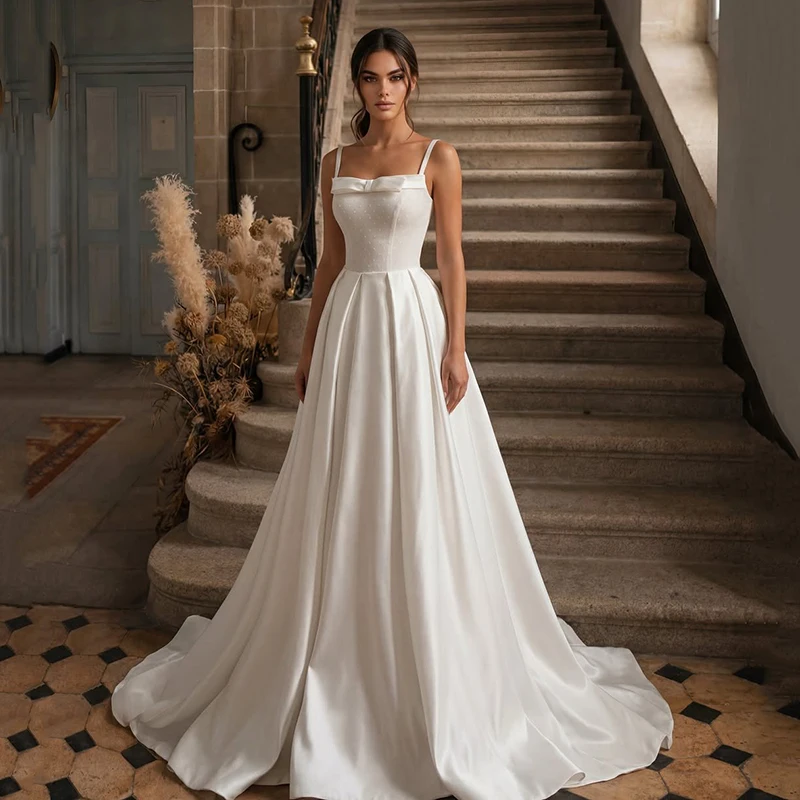 Eightree Boho Beach A-Line Wedding Dresses White Point Dot Sleeveless Wedding Ball Gown Women Bridal Ball Prom Dress Customized
Eightree Boho Beach A-Line Wedding Dresses White Point Dot Sleeveless Wedding Ball Gown Women Bridal Ball Prom Dress Customized