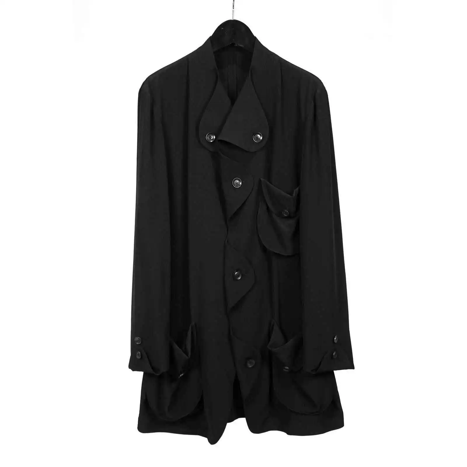 Топ-Аммамото оригинальный черный триацетатный костюм с длинными рукавами и несколькими карманами, новый модный свободный повседневный топ
Топ-Аммамото оригинальный черный триацетатный костюм с длинными рукавами и несколькими карманами, новый модный свободный повседневный топ