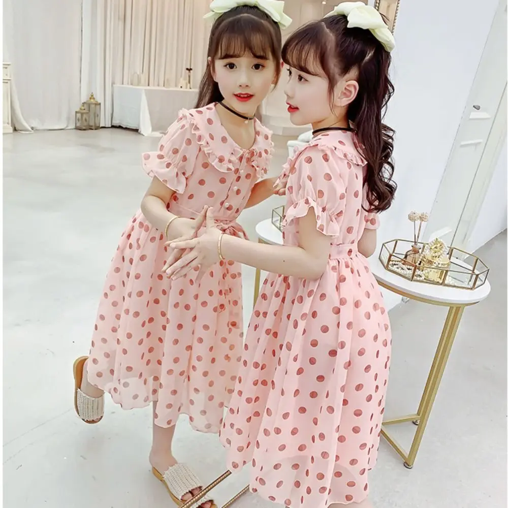 Fashion Doll Collar Girls Princess Dress Lace Up Party Summer Dot Dress Teens Sweet Children Dress Summer
Fashion Doll Collar Girls Princess Dress Lace Up Party Summer Dot Dress Teens Sweet Children Dress Summer