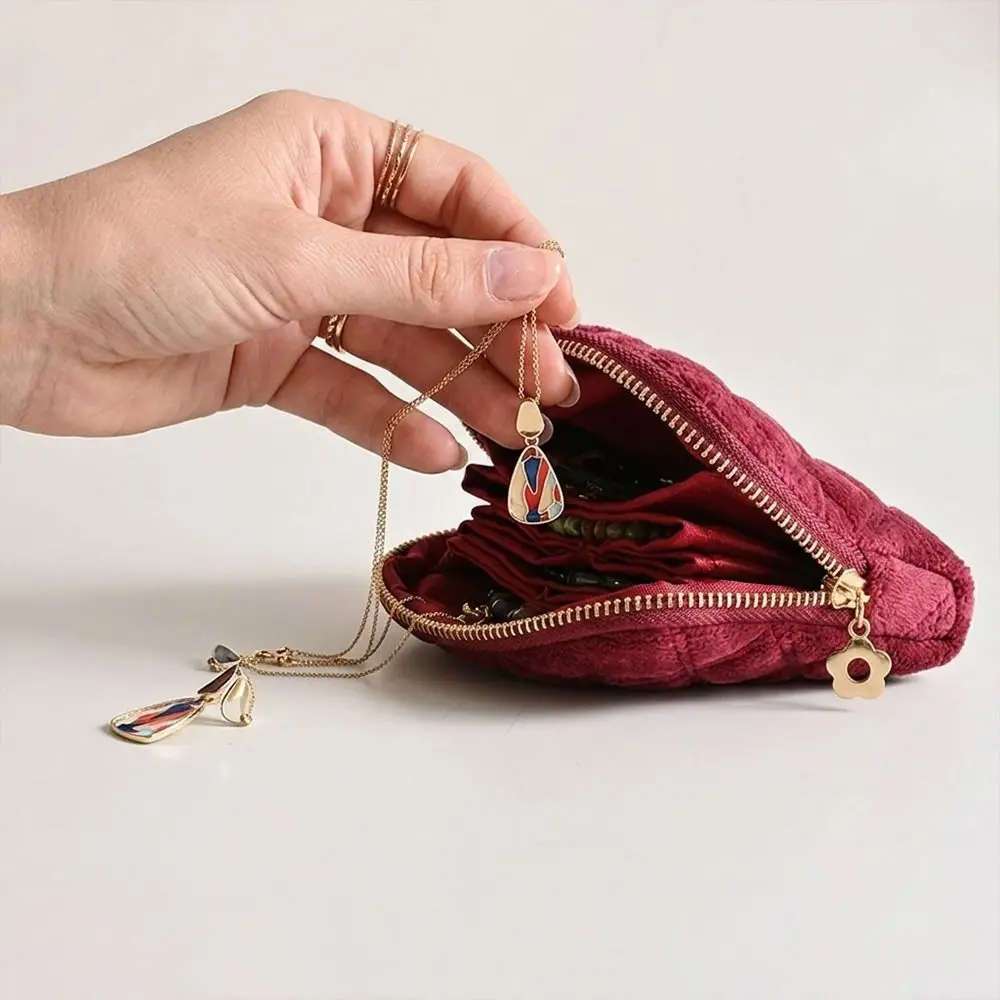 Velvet Jewelry Storage Bag Diamond Pattern Tassel Zipper Jewelry Organizer Little Fragrance Wind Large Capacity Storage Pouch
Velvet Jewelry Storage Bag Diamond Pattern Tassel Zipper Jewelry Organizer Little Fragrance Wind Large Capacity Storage Pouch