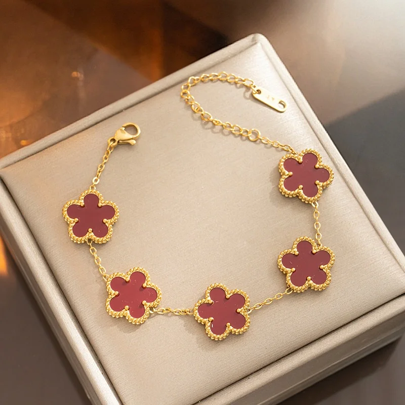 Classic Lucky Grass Jewelry 3+1 Crocodile Bracelet Plated 18k Five-Flower Bracelet 
Classic Lucky Grass Jewelry 3+1 Crocodile Bracelet Plated 18k Five-Flower Bracelet