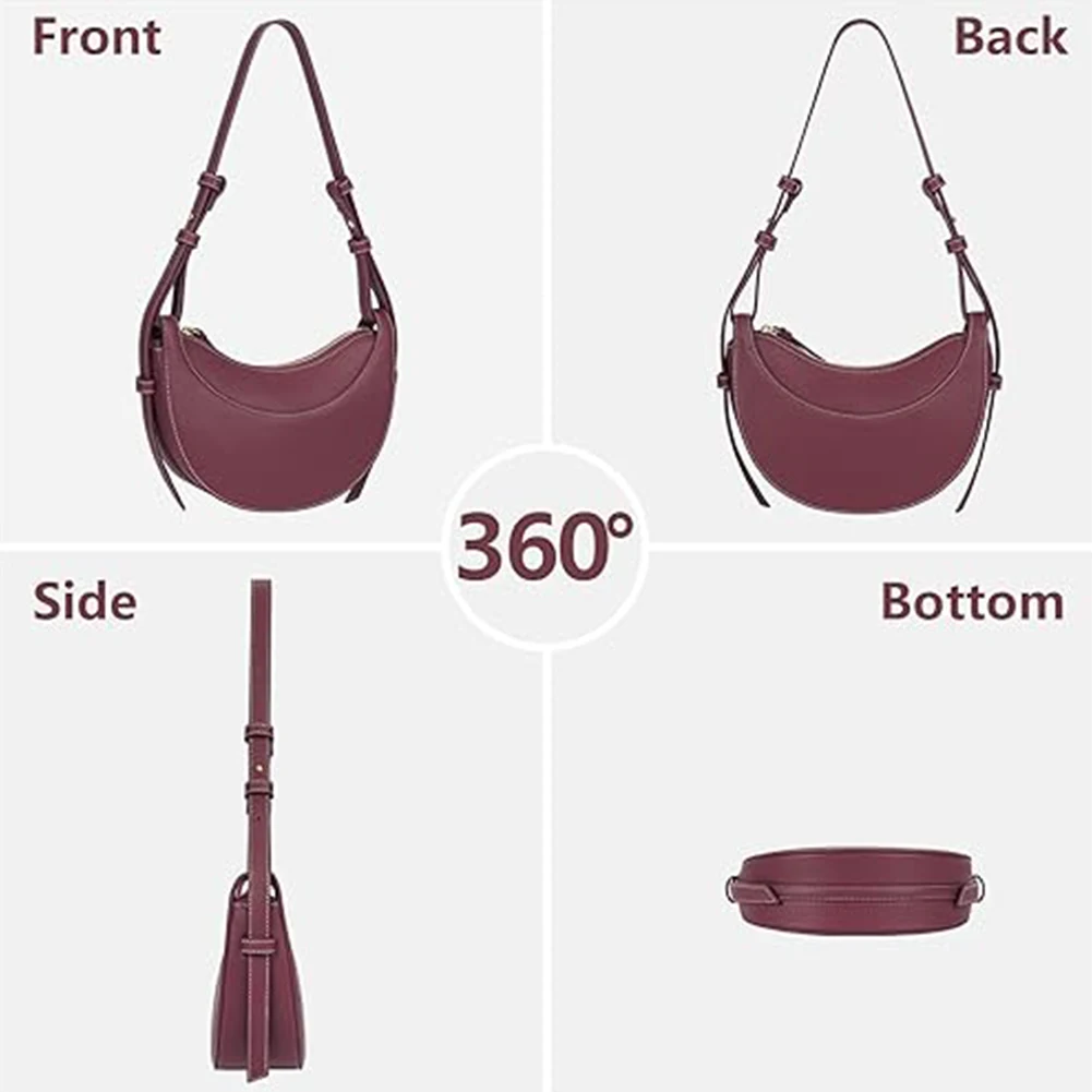 Women Crescent Shoulder Bag Zipper Closure Vintage Sling Bag Solid Color Retro Tote Handbag Daily Bag for Ladies
Women Crescent Shoulder Bag Zipper Closure Vintage Sling Bag Solid Color Retro Tote Handbag Daily Bag for Ladies