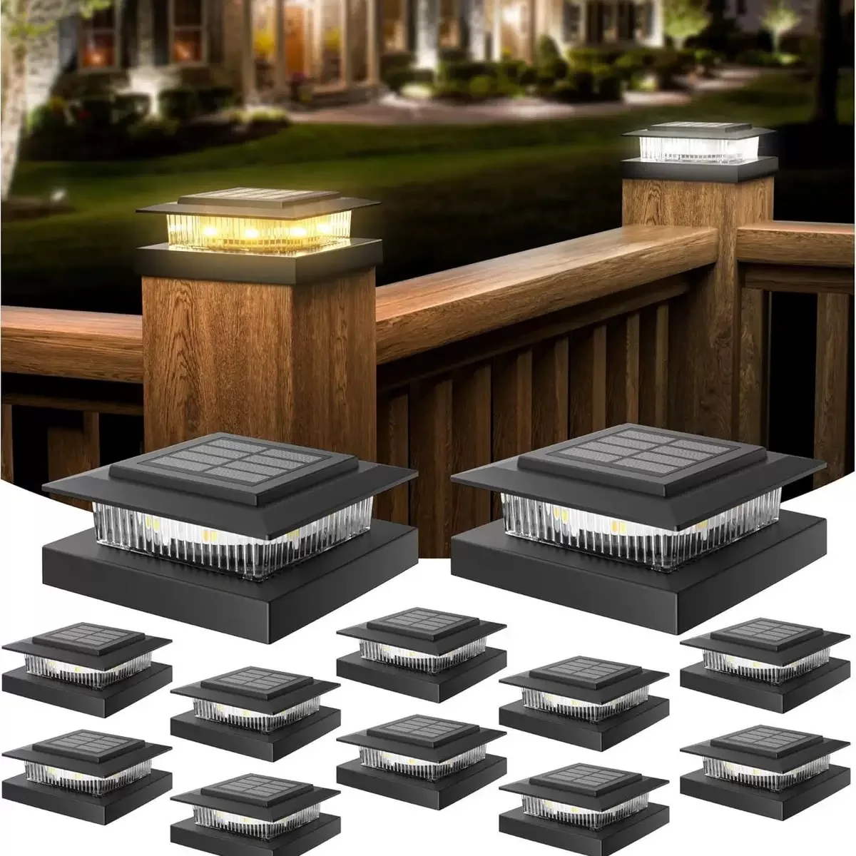 4x4 Solar Post Cap Lights Outdoor with 2 Lighting Modes, 12 Packs LED Post Light Solar Powered Waterproof
4x4 Solar Post Cap Lights Outdoor with 2 Lighting Modes, 12 Packs LED Post Light Solar Powered Waterproof