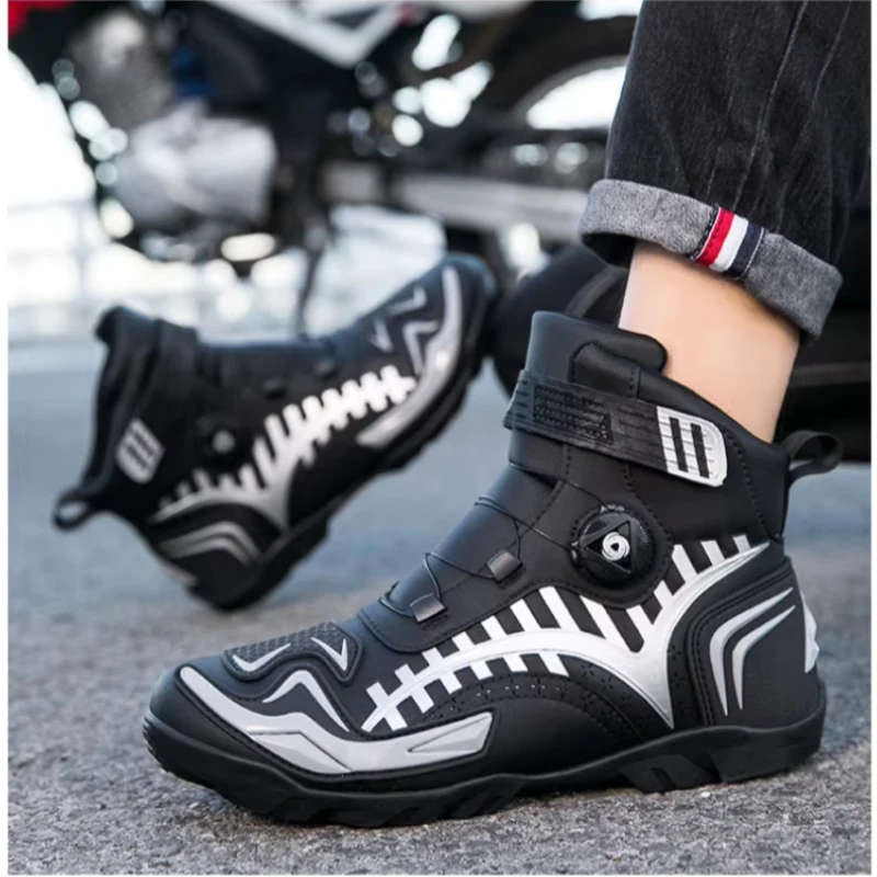 New Motorcycle Boots Men Leather Motos Breathable Anti Slip Wear-resistant Riders Boots Motorbike Racing Ankle Length Shoes Off-
New Motorcycle Boots Men Leather Motos Breathable Anti Slip Wear-resistant Riders Boots Motorbike Racing Ankle Length Shoes Off-