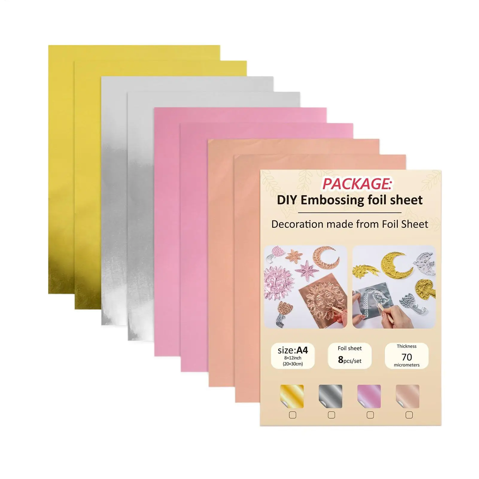 Foil Embossing Stamping Metal Aluminum Sheets Double-Sided Embossing Foil For Handcrafts Home Scrapbooking School Classroom
Foil Embossing Stamping Metal Aluminum Sheets Double-Sided Embossing Foil For Handcrafts Home Scrapbooking School Classroom