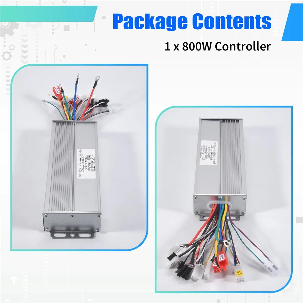 (X07A) 48V 60V 64V 800W Hub Motor Controller 15Mos MAX 35A for Electric Bike E-Scooter Motorcycle Bldc Motor Controller
(X07A) 48V 60V 64V 800W Hub Motor Controller 15Mos MAX 35A for Electric Bike E-Scooter Motorcycle Bldc Motor Controller
