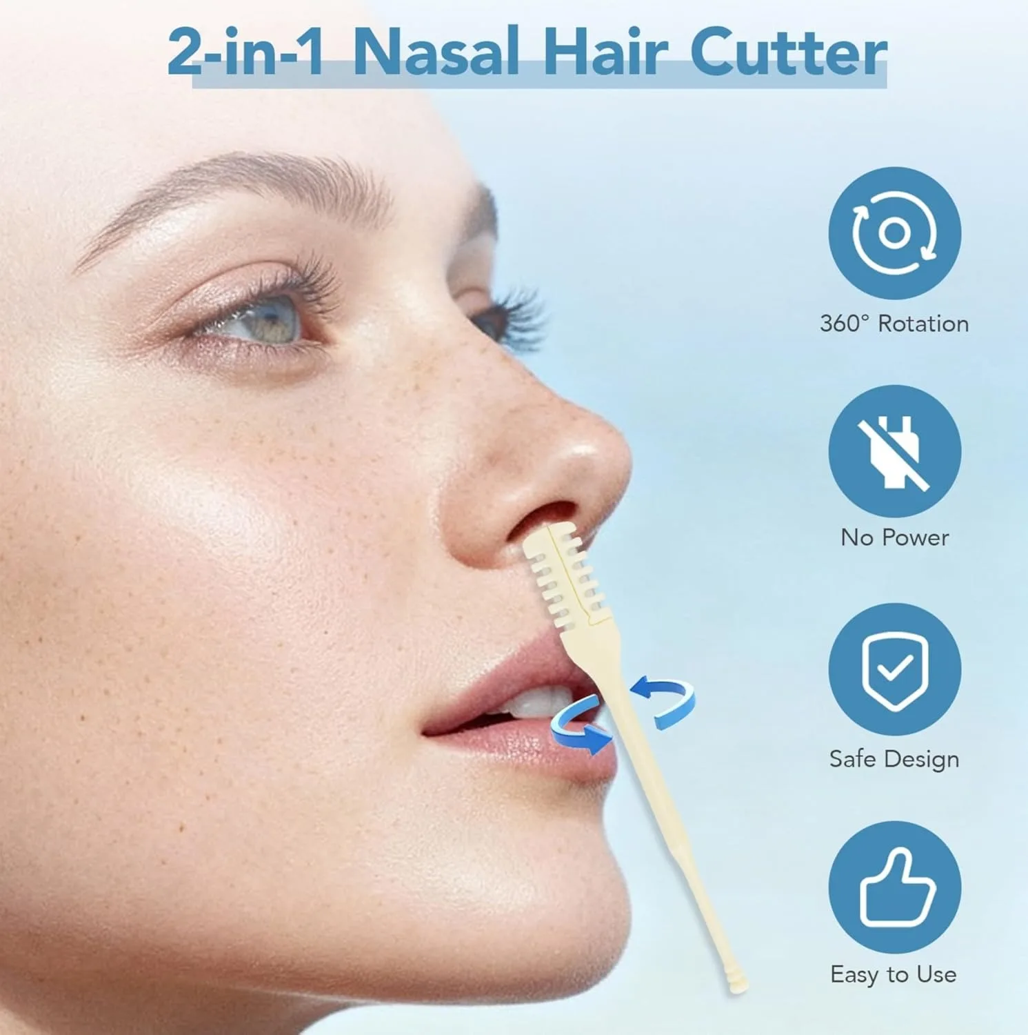 6 Pcs 2-in-1 Nasal Cutter, Upgrade Double Sided Nose Knife, 360 Nostril Hair Remover Tool, Trimmer for Men, Women, Soft Cleaning Brush
6 Pcs 2-in-1 Nasal Cutter, Upgrade Double Sided Nose Knife, 360 Nostril Hair Remover Tool, Trimmer for Men, Women, Soft Cleaning Brush