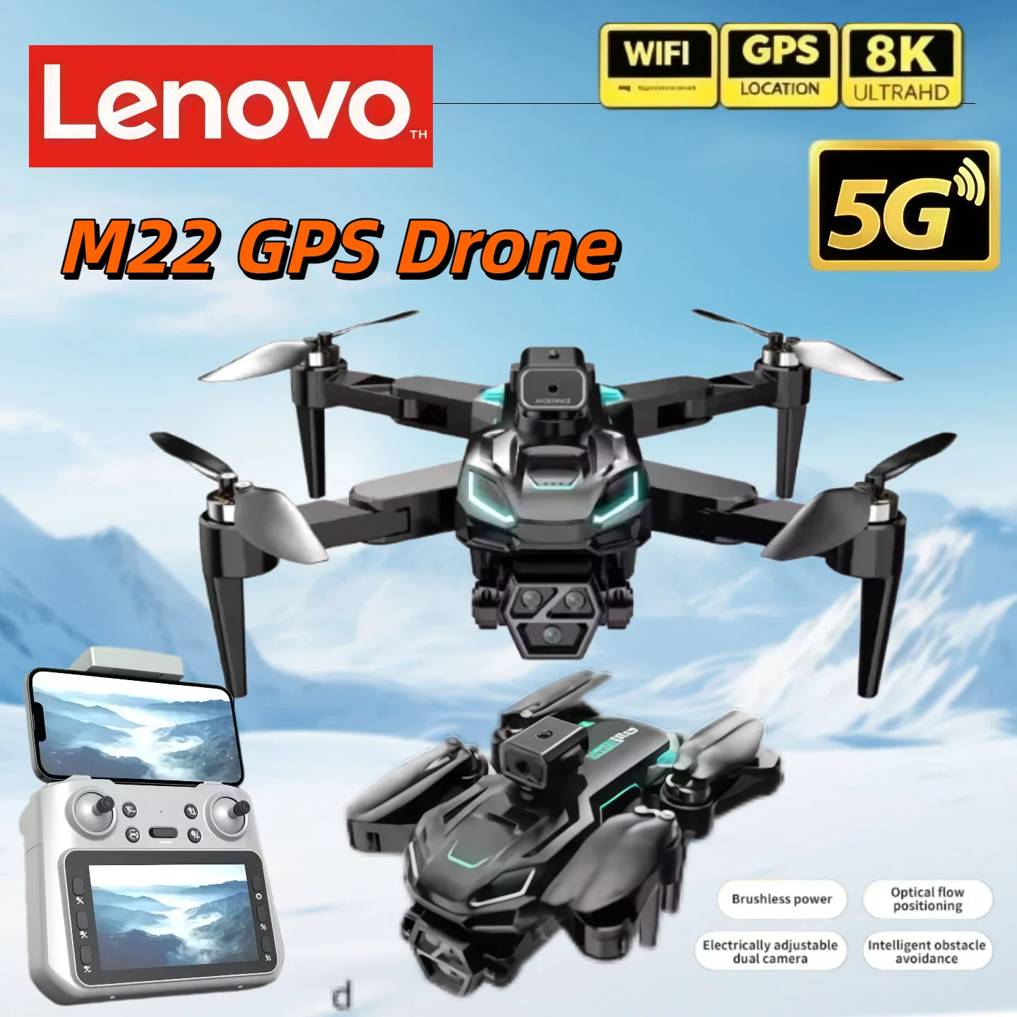Lenovo 4.3" Screen Brushless Motor M22 Foldable Drone 8K Controller Long Endurance , Optical Flow ESC 4K Aerial Photography
Lenovo 4.3" Screen Brushless Motor M22 Foldable Drone 8K Controller Long Endurance , Optical Flow ESC 4K Aerial Photography