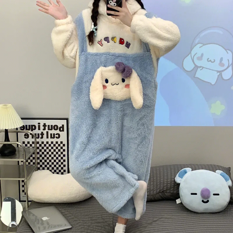 Sanrio Cinnamoroll Kawaii Hooded Pajamas Anime Figuret Thickened Sweet Coral Velvet Cute Cartoon Home Clothing Warm Pants Hot
Sanrio Cinnamoroll Kawaii Hooded Pajamas Anime Figuret Thickened Sweet Coral Velvet Cute Cartoon Home Clothing Warm Pants Hot