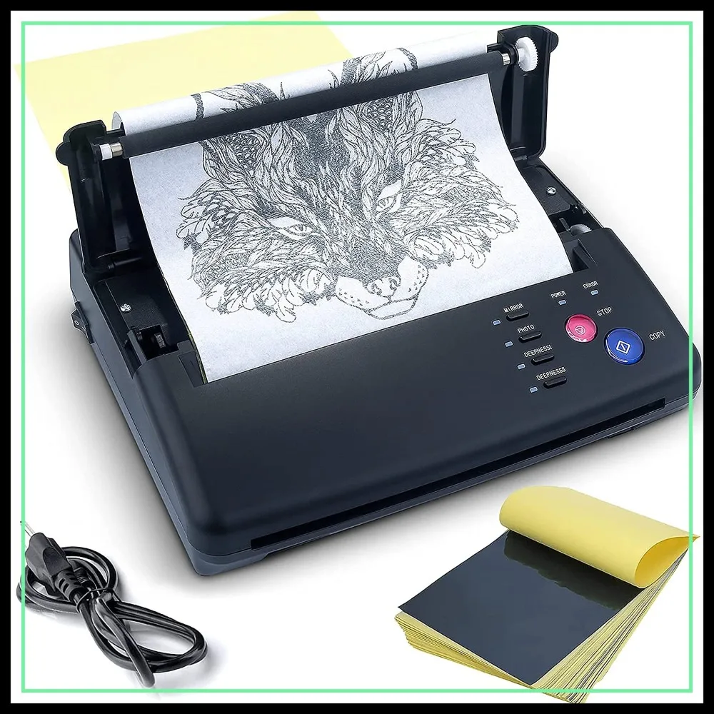 Thermal Tattoo Stencil Copier Printer Transfer Machine with 20 Sheets Paper, Black (Wired)
Thermal Tattoo Stencil Copier Printer Transfer Machine with 20 Sheets Paper, Black (Wired)