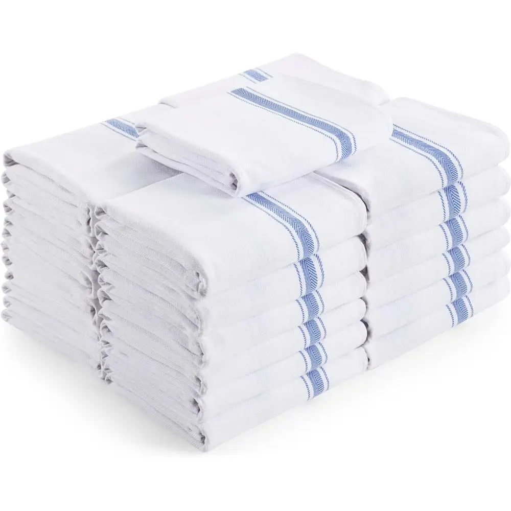 300-Pack 15x25 Inch Blue Kitchen Towels, 100% Cotton, 200 GSM, Bulk Absorbent Towels for Restaurants and Catering
300-Pack 15x25 Inch Blue Kitchen Towels, 100% Cotton, 200 GSM, Bulk Absorbent Towels for Restaurants and Catering