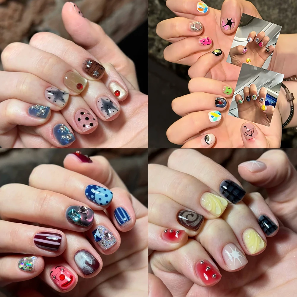 10Pcs Kawaii Colorful Dopamine Handmade Short Square Ruond Full Cover Nail Stars Diamond Hand Painted Flowers Press On Nails
10Pcs Kawaii Colorful Dopamine Handmade Short Square Ruond Full Cover Nail Stars Diamond Hand Painted Flowers Press On Nails
