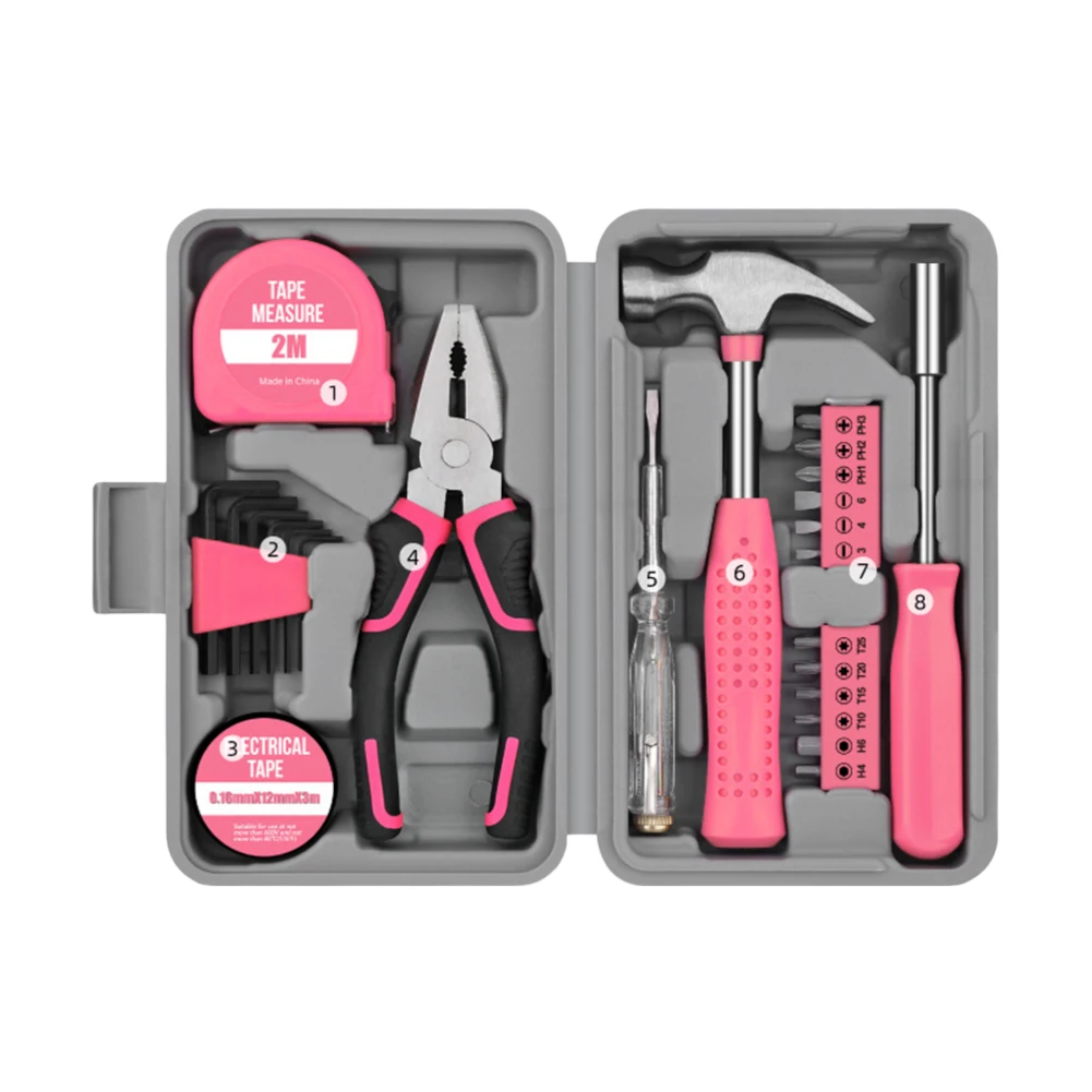 24PCS Household Tool Kit With Bits Essential Tools For Car Repair, Furniture Repair, Shop Work, Carpentry Work, Floor Measuring
24PCS Household Tool Kit With Bits Essential Tools For Car Repair, Furniture Repair, Shop Work, Carpentry Work, Floor Measuring