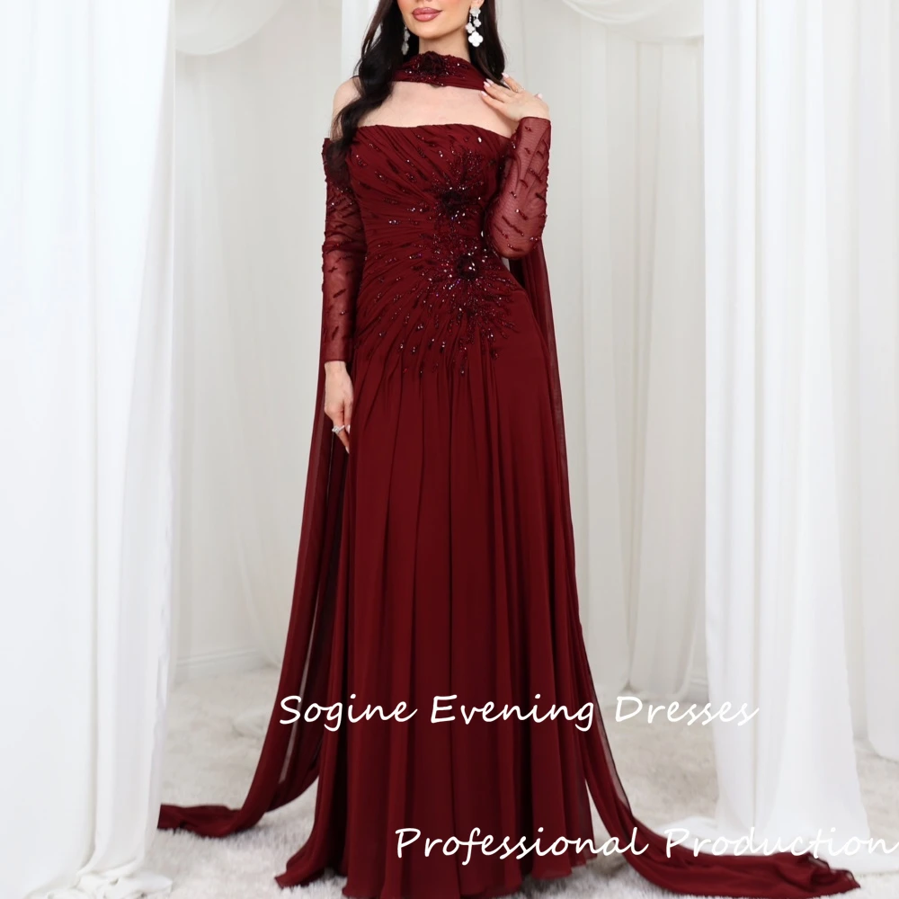 Elegant Chiffon Cocktail Party Dresses For Sexy Women Long Shawl سيرين لفساتين السهرة Burgundy Boat Neck Платье Вечернее 2025
Elegant Chiffon Cocktail Party Dresses For Sexy Women Long Shawl سيرين لفساتين السهرة Burgundy Boat Neck Платье Вечернее 2025
