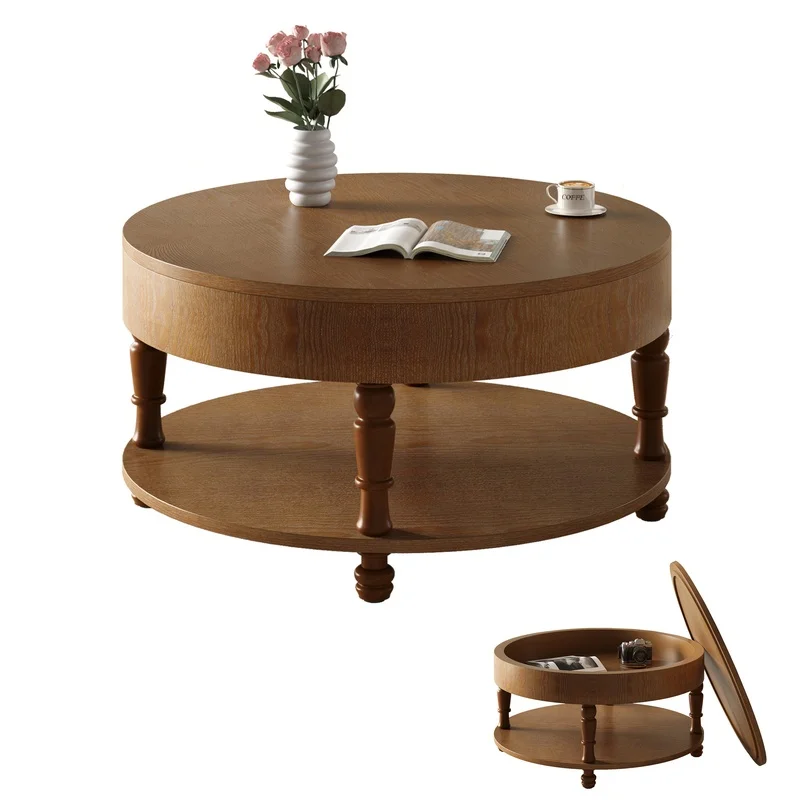 Modern Round Coffee Table with Storage and Hidden Compartment, Adjustable Feet, Easy Assembly in Walnut – 31.5"
Modern Round Coffee Table with Storage and Hidden Compartment, Adjustable Feet, Easy Assembly in Walnut – 31.5"