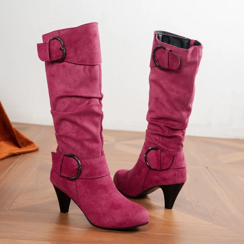Fashionable Round Toe Long Tube Comfortable Side Zipper Casual Women's Shoes New Style Pin Buckle Decorated Elegant Winter Boots
Fashionable Round Toe Long Tube Comfortable Side Zipper Casual Women's Shoes New Style Pin Buckle Decorated Elegant Winter Boots