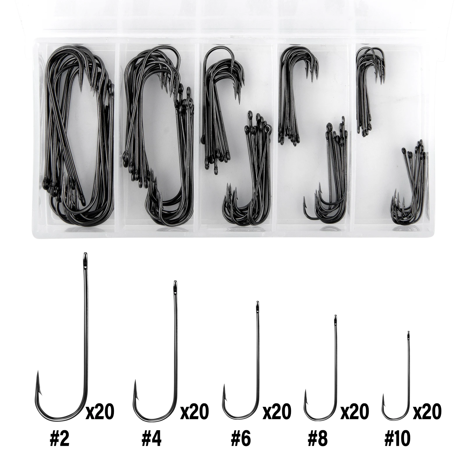 100pcs #2-#10 Aberdeen Fishing Hook Long Shank Hook Live Bait Hook Light Wire High Carbon Steel for Freshwater Bass Trout Catfis
100pcs #2-#10 Aberdeen Fishing Hook Long Shank Hook Live Bait Hook Light Wire High Carbon Steel for Freshwater Bass Trout Catfis