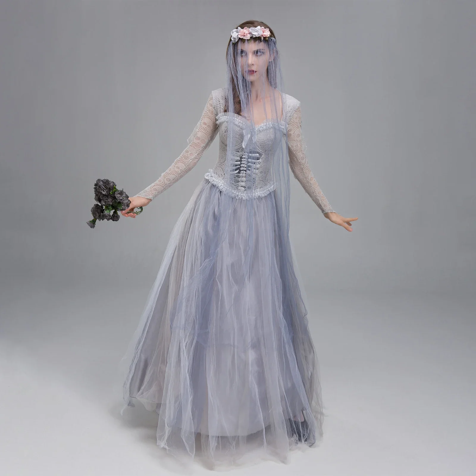 Halloween Dead Bride Costume 2025 New Hot Ghost Corpse Bride Corset Dress And Veil Floral Headband Set For Cosplay Outfits Women
Halloween Dead Bride Costume 2025 New Hot Ghost Corpse Bride Corset Dress And Veil Floral Headband Set For Cosplay Outfits Women