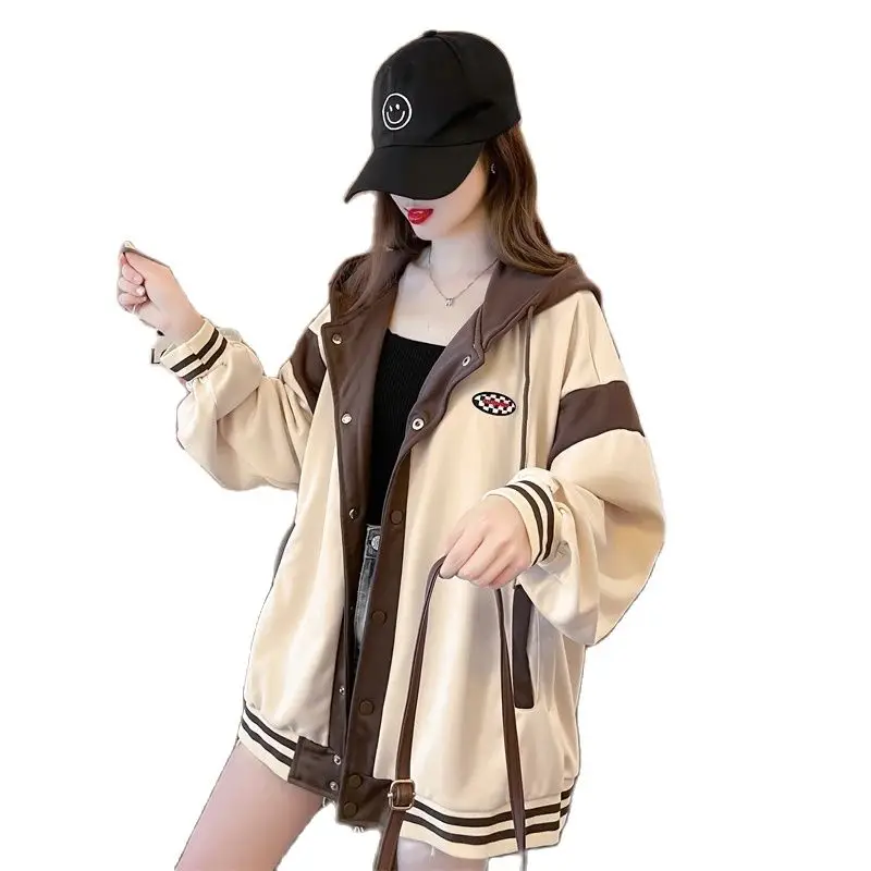 Autumn Fashion Join Together Sweatshirt For Women Thin Loose Stitching Single Breasted Hoodies Pocket Female Baseball Jacket
Autumn Fashion Join Together Sweatshirt For Women Thin Loose Stitching Single Breasted Hoodies Pocket Female Baseball Jacket