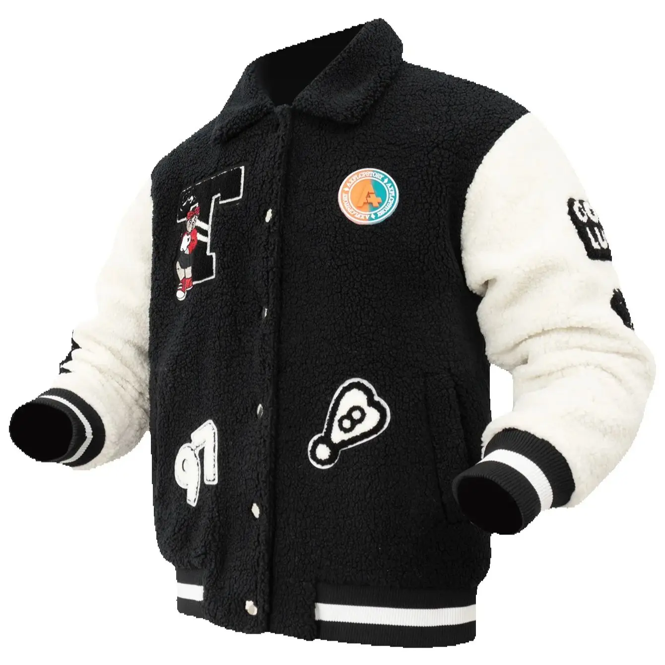 Men's Cartoon Letters Embroidery Polar Fleece Jacket Vintage Lapel Buttons Thick Casual Coats for Fall and Winter
Men's Cartoon Letters Embroidery Polar Fleece Jacket Vintage Lapel Buttons Thick Casual Coats for Fall and Winter