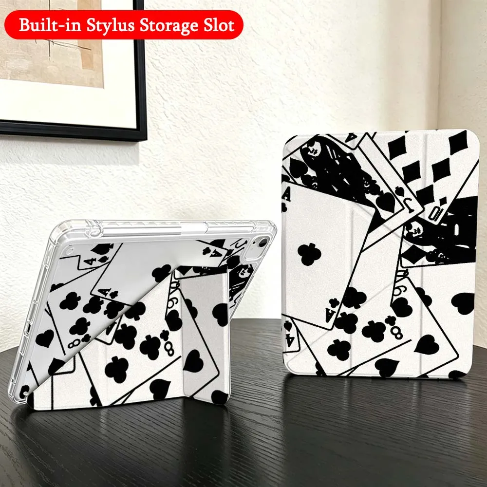 Ace Spade Pattern For iPad Mini Pro Air 5 6 7 8 9 10th 11th 11 9.7 10.9 13 inch Transparent Y-Shaped Folding Tablet Case
Ace Spade Pattern For iPad Mini Pro Air 5 6 7 8 9 10th 11th 11 9.7 10.9 13 inch Transparent Y-Shaped Folding Tablet Case