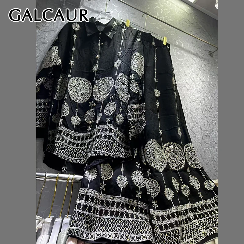 GALCAUR свободные комплекты из двух предметов с вышивкой для женщин, однобортный комплект с длинными рукавами и лацканами в стиле пэчворк, женский новый комплект с верхом и брюками
GALCAUR свободные комплекты из двух предметов с вышивкой для женщин, однобортный комплект с длинными рукавами и лацканами в стиле пэчворк, женский новый комплект с верхом и брюками