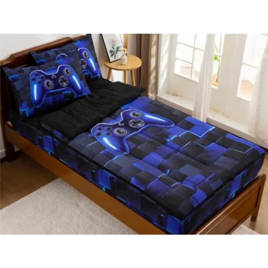 Gamer Printed Zipper Bedding Sets Twin for Boys Lightweight Microfiber 3D Block Comforter Set with Fitted Sheet Pillow Covers
Gamer Printed Zipper Bedding Sets Twin for Boys Lightweight Microfiber 3D Block Comforter Set with Fitted Sheet Pillow Covers