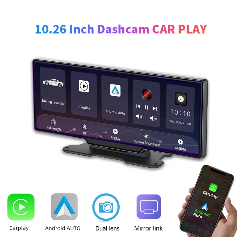 10.26 Inch 4K Wireless Car DVR GPS Navigation Carplay&Android Auto AUX Bluetooth Dual Lens Video Recording Dashboard 24H Park
10.26 Inch 4K Wireless Car DVR GPS Navigation Carplay&Android Auto AUX Bluetooth Dual Lens Video Recording Dashboard 24H Park