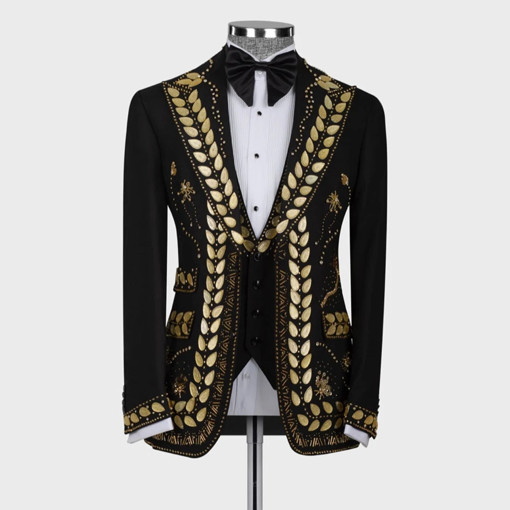 Exquisite Men Suits 3 Pieces Beads Diamonds Blazer Vest Pnats One Button Nothced Lapel Formal Party Wedding Tuxedos Plus Size
Exquisite Men Suits 3 Pieces Beads Diamonds Blazer Vest Pnats One Button Nothced Lapel Formal Party Wedding Tuxedos Plus Size