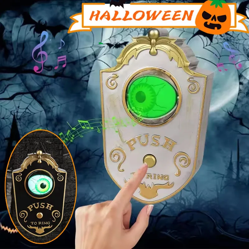 Glowing Eyeball Doorbell Halloween Moving Decor with Spooky Sound Effects, Creepy Single-Eye Door Decoration for Haunted Houses
Glowing Eyeball Doorbell Halloween Moving Decor with Spooky Sound Effects, Creepy Single-Eye Door Decoration for Haunted Houses