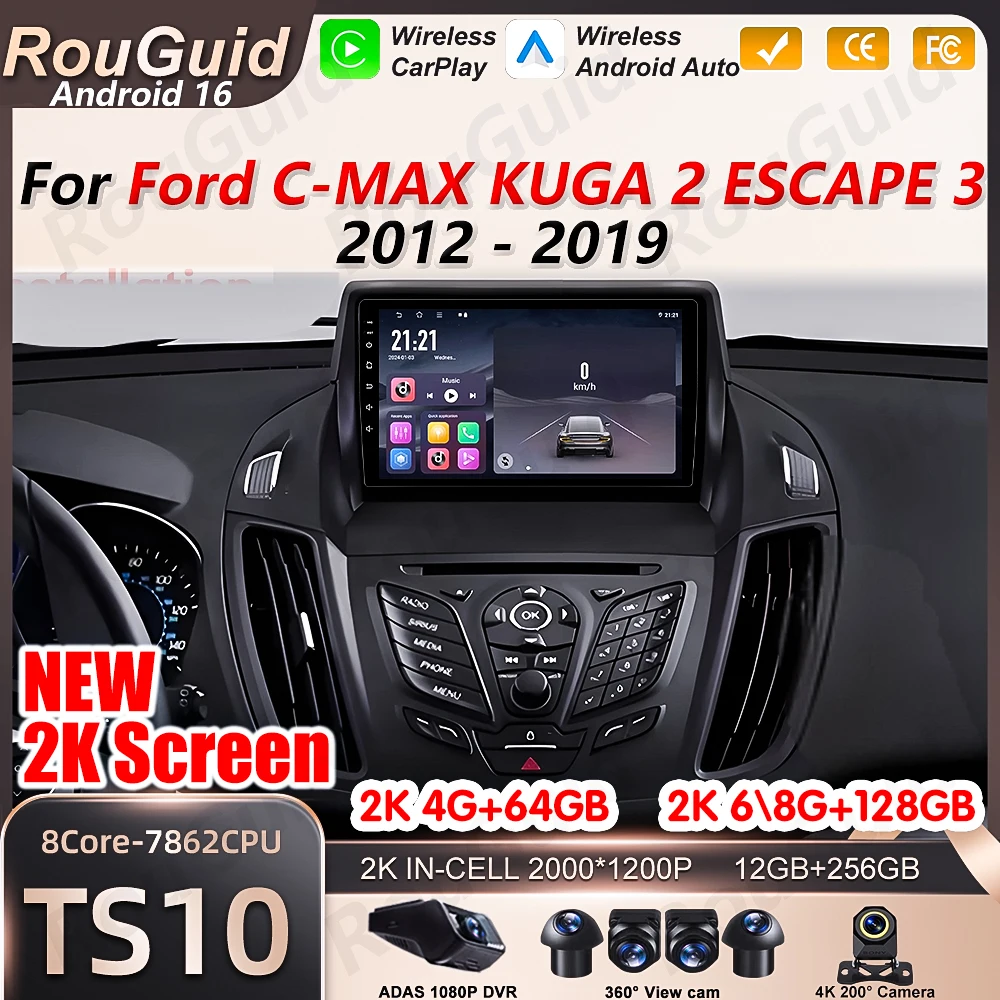 Car Radio Auto Wireless Carplay For Ford C-MAX Kuga 2 Escape 3 2012 2013 2014 2015 - 2019 Android Stereo Multimedia Video Player
Car Radio Auto Wireless Carplay For Ford C-MAX Kuga 2 Escape 3 2012 2013 2014 2015 - 2019 Android Stereo Multimedia Video Player