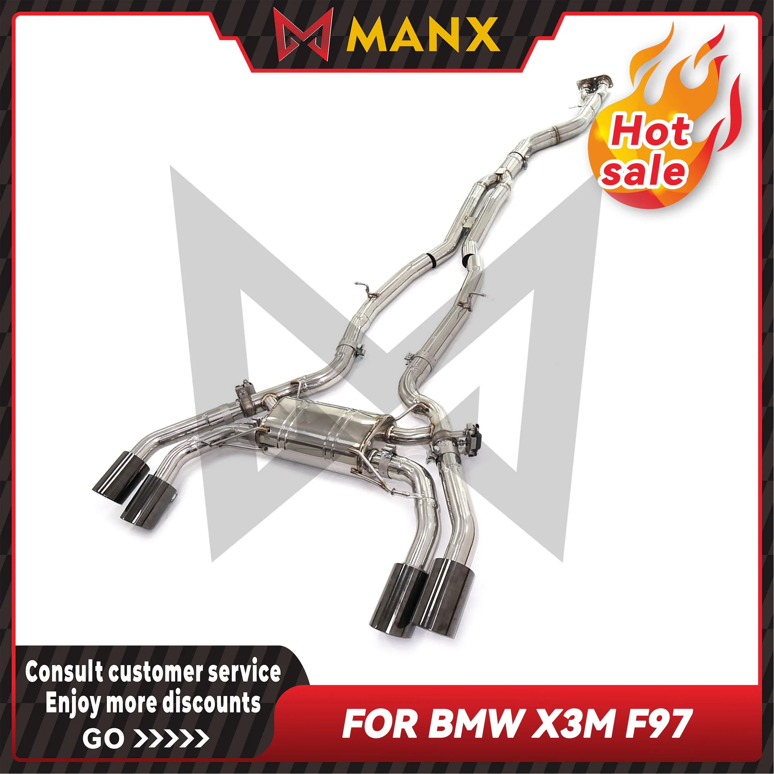 Stainless Steel Catback High Flow Performance Auto Exhaust Pipe For BMW X3M F97 Muffler With Remote Control Valve
Stainless Steel Catback High Flow Performance Auto Exhaust Pipe For BMW X3M F97 Muffler With Remote Control Valve