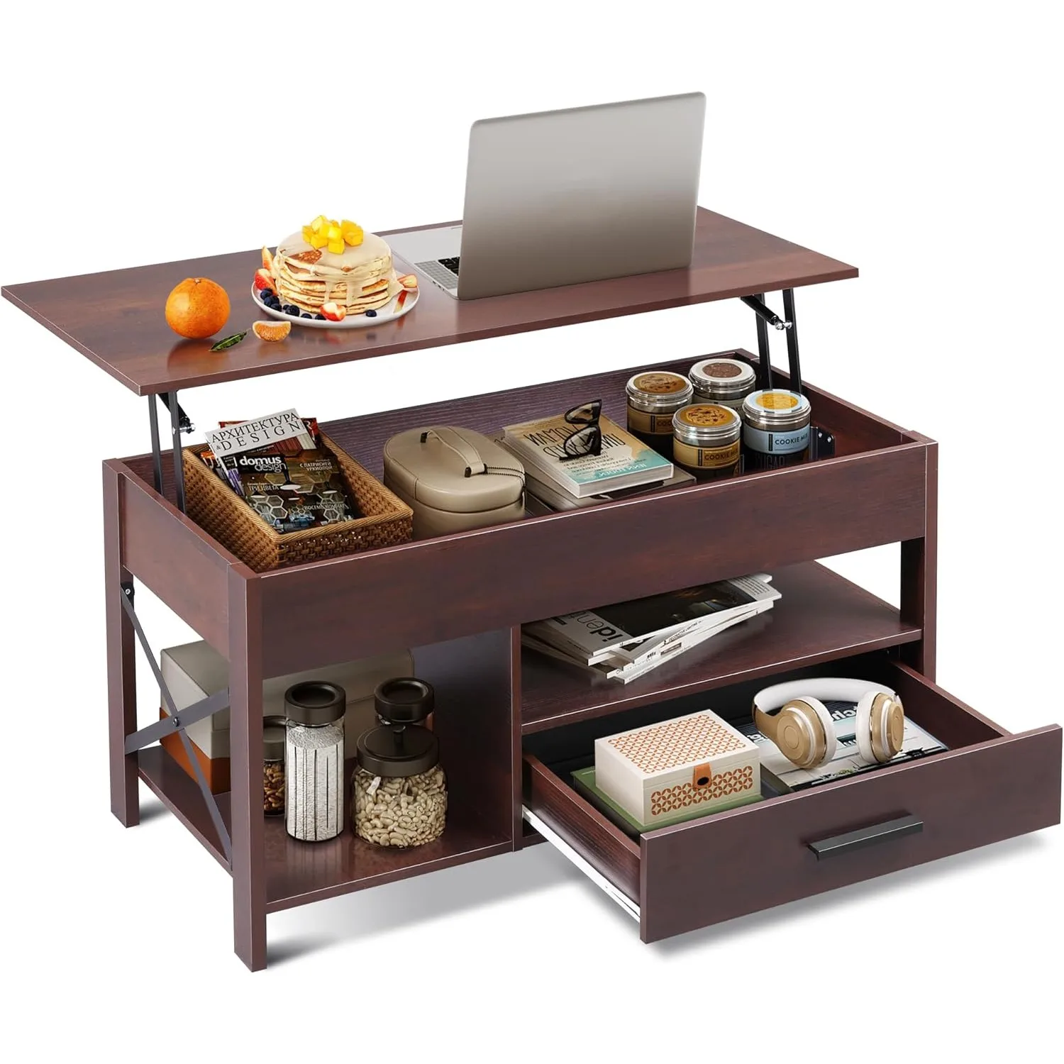 Coffee Table, 39" Lift Top Coffee Table with Hidden Compartment, Storage Drawers and Storage Shelf for Living Room, Customized
Coffee Table, 39" Lift Top Coffee Table with Hidden Compartment, Storage Drawers and Storage Shelf for Living Room, Customized
