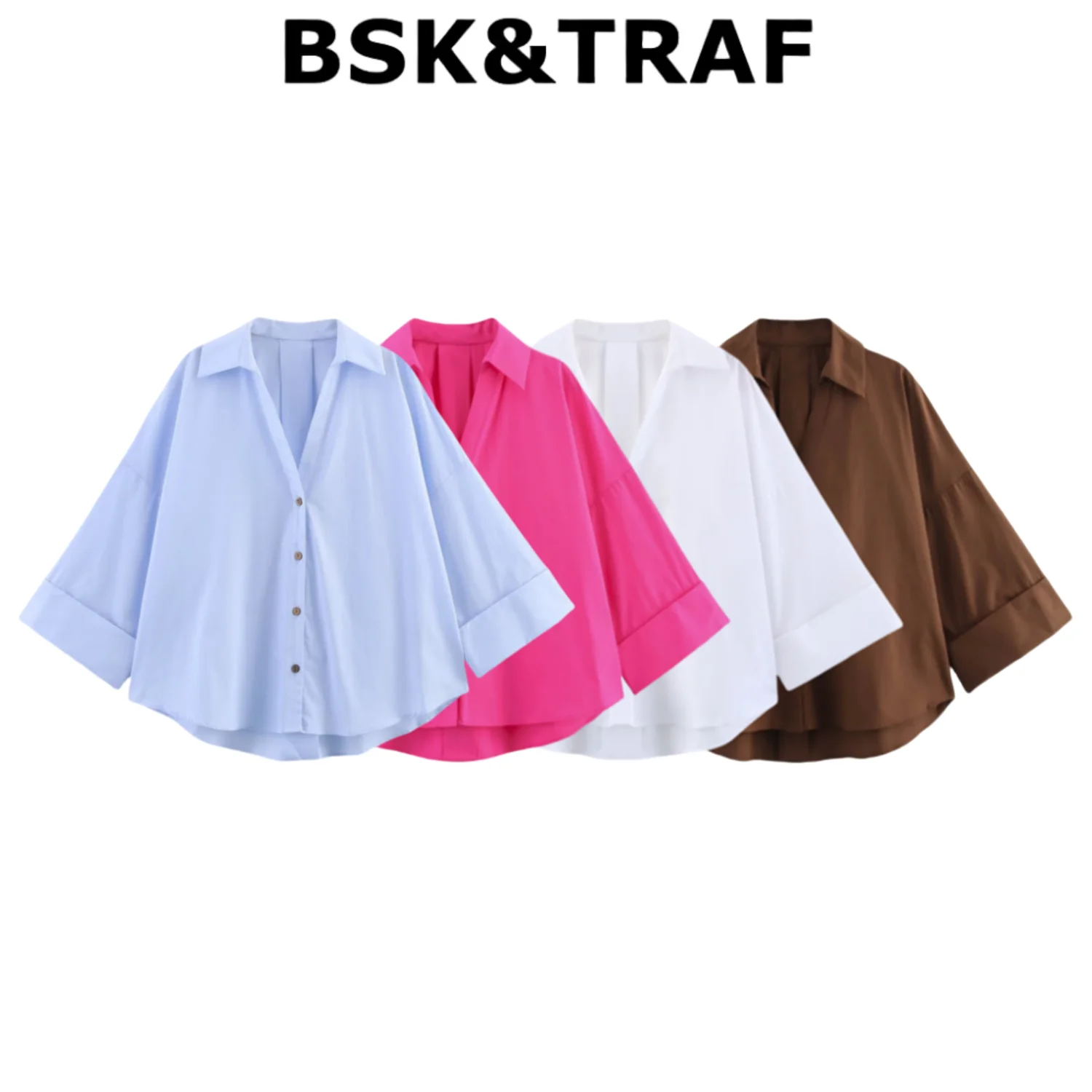 BSK&TRAF2025 Summer New Products Women's Wide Sleeve Poplin Comfortable Long Sleeve Casual Shirt 2246/902
BSK&TRAF2025 Summer New Products Women's Wide Sleeve Poplin Comfortable Long Sleeve Casual Shirt 2246/902