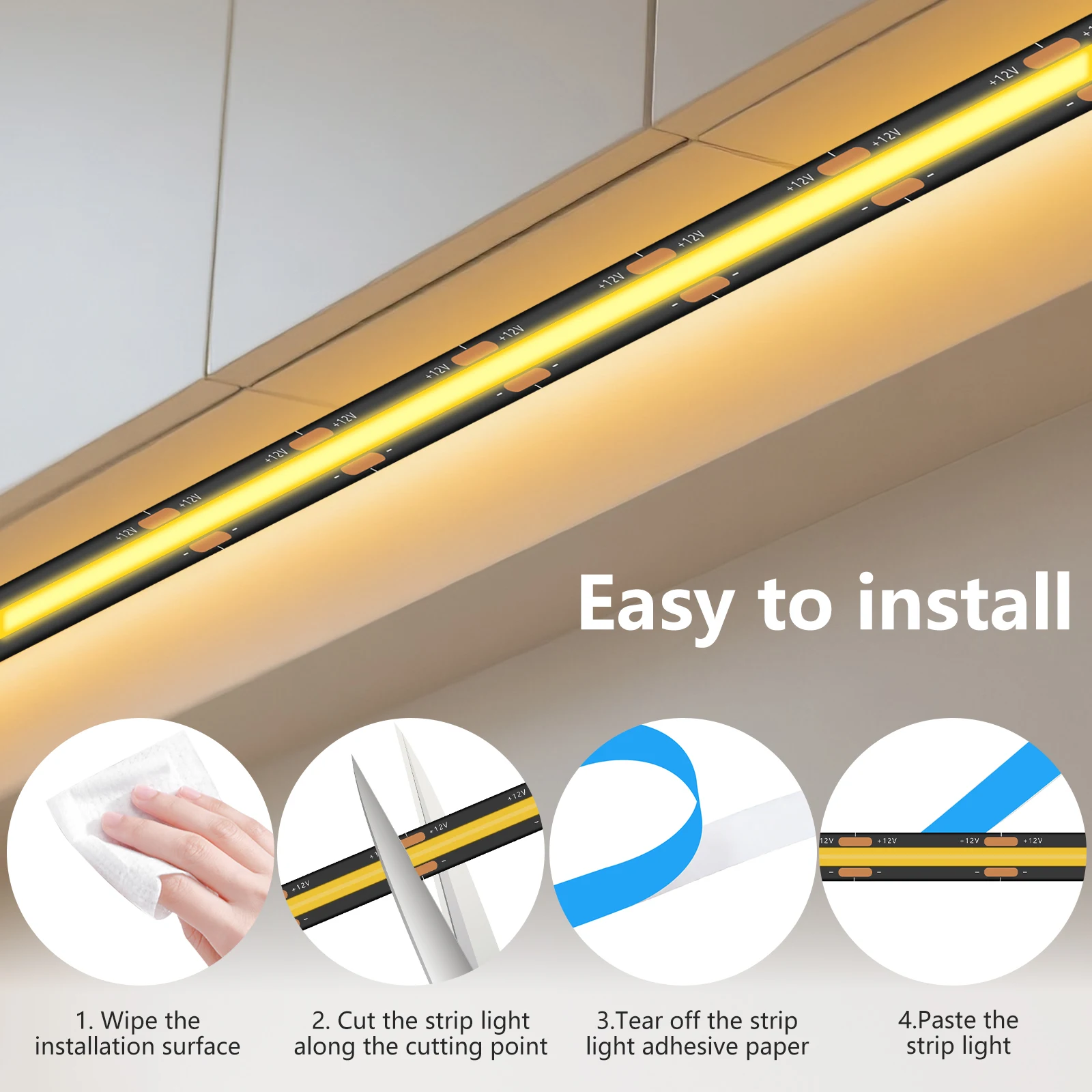 Светодиодная лента Bluetooth COB с регулируемой яркостью, 12 В, 24 В, 320 светодиодов/м, гибкая светодиодная лента высокой плотности для домашнего декора 3000K - 6000K RA90 FOB Tape
Светодиодная лента Bluetooth COB с регулируемой яркостью, 12 В, 24 В, 320 светодиодов/м, гибкая светодиодная лента высокой плотности для домашнего декора 3000K - 6000K RA90 FOB Tape