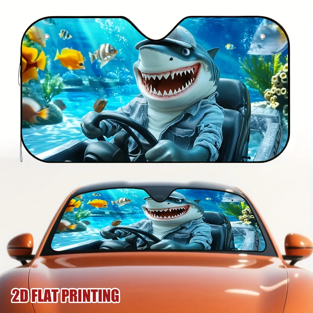 1pc Shark Car Sun Visor With Cute 2D Shark & Fish Window Shade, Heat-Reducing Privacy Screen For /s, Marine-Themed Vehicle Acces
1pc Shark Car Sun Visor With Cute 2D Shark & Fish Window Shade, Heat-Reducing Privacy Screen For /s, Marine-Themed Vehicle Acces